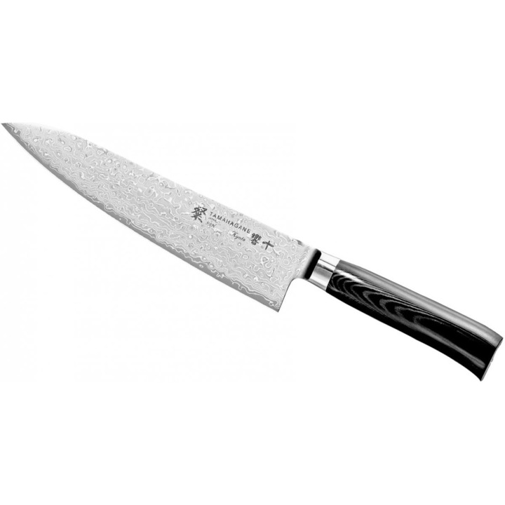 Cutit de bucatar, Tamahagane, Inox, 21 cm, Argintiu/Negru