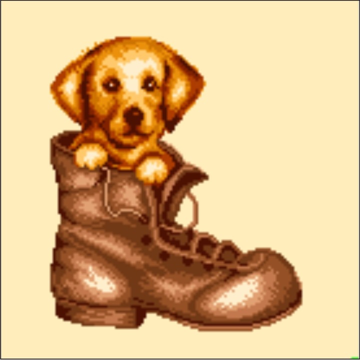 Cadoul din ghetuta - kit goblen cu diagrama alb-negru