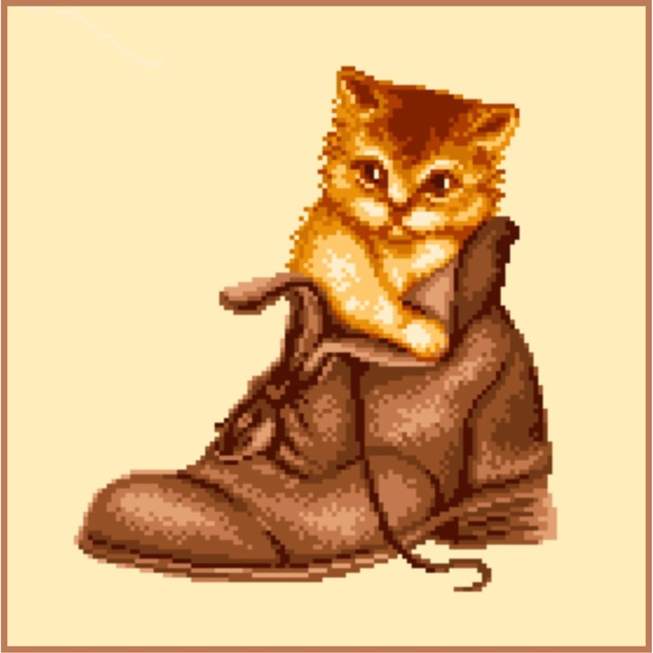 Darul din ghetuta - kit goblen cu diagrama alb-negru