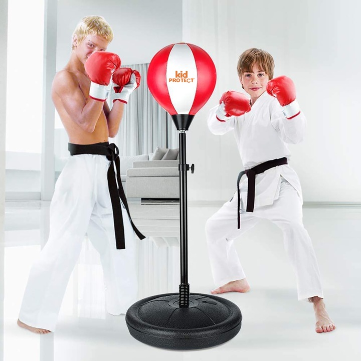 Sac de box copii KidProtect®, manusi incluse, inaltime ajustabila ...