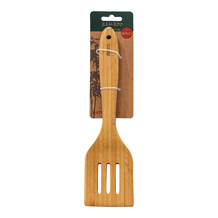 Spatula Perforata Din Bambus, Brio, 29.5x6.5 Cm