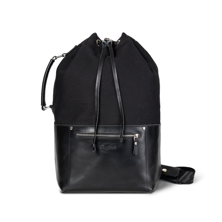 Rucsac, Bagind, Piele, 28 x 50 x 18 cm, Negru