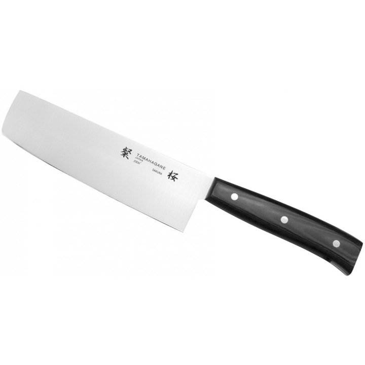 Cutit pentru legume, Tamahagane, Otel, 16 cm, Argintiu/Negru