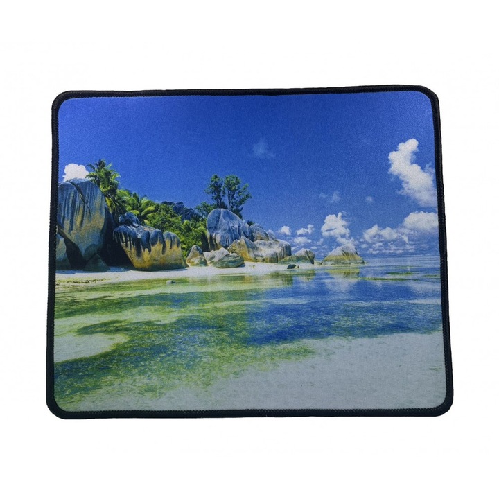Egérpad, gumírozott talp, TB24752, csúszásmentes, vízálló, 250x300x3mm, tengerparti mintával