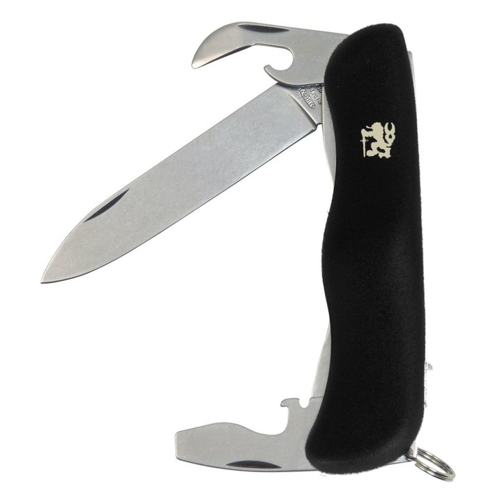 Cutter De Buzunar, Milkov, Otel Inoxidabil Inox, Material Rezistent La Rupere Si Indoire, Rezistent La Rugina, Ascutit Si Durabil, Usor De Depozitat Si Transportat, Pentru Activitati In Aer Liber, Greutate 115 g, Lungime Totala 110 mm, Negru