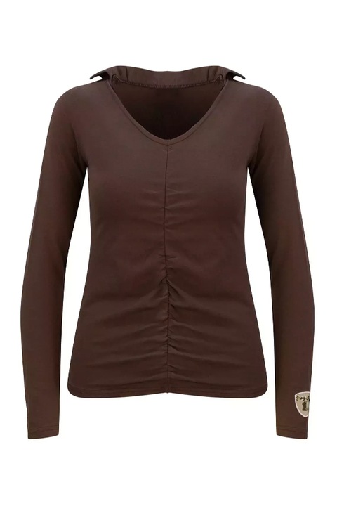 Bluza Dama, Agrafka, Bumbac/Elastan, Maro, marimea S