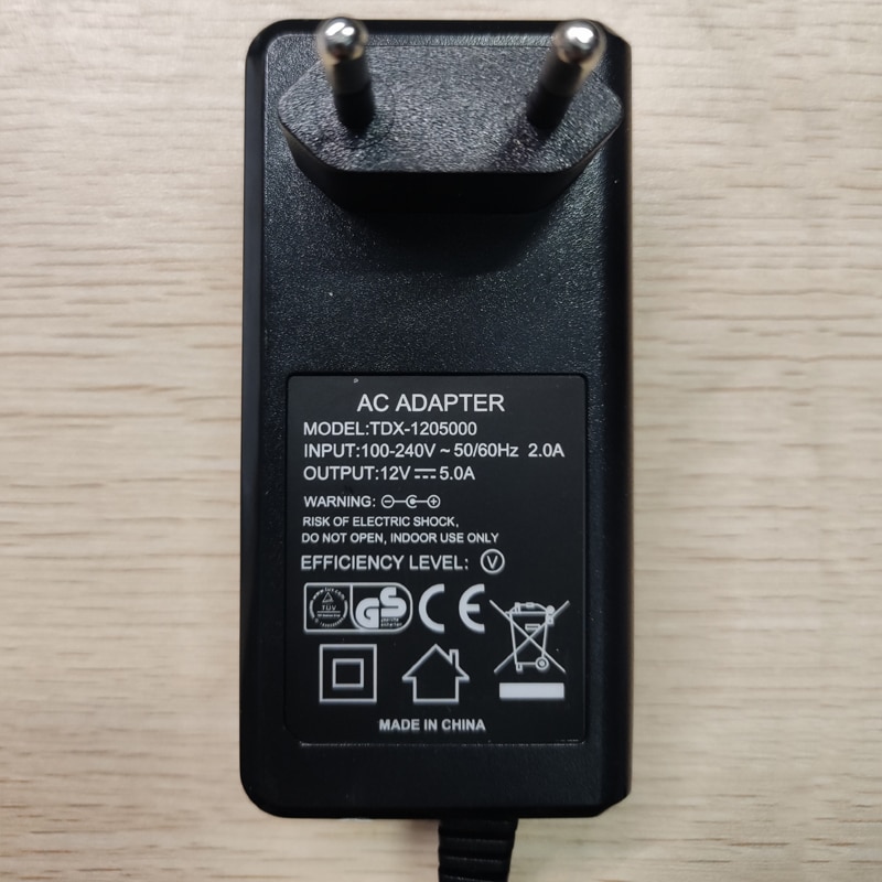 Захранващ адаптер, Вход AC 100V-240V 50/60Hz, Изход DC 12V/5A, 60W ...
