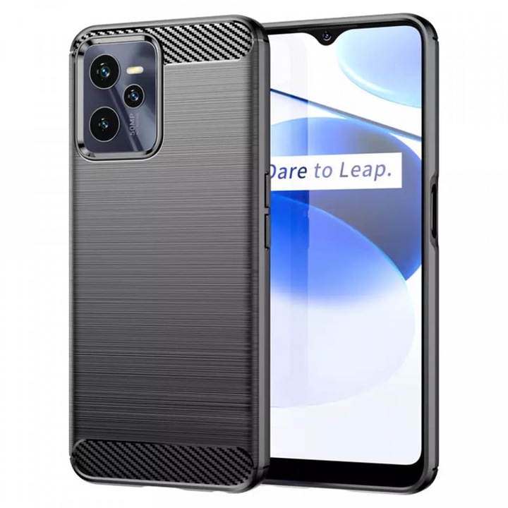 Калъф за Realme C35 / Narzo 50A Prime Techsuit Carbon Silicone Black