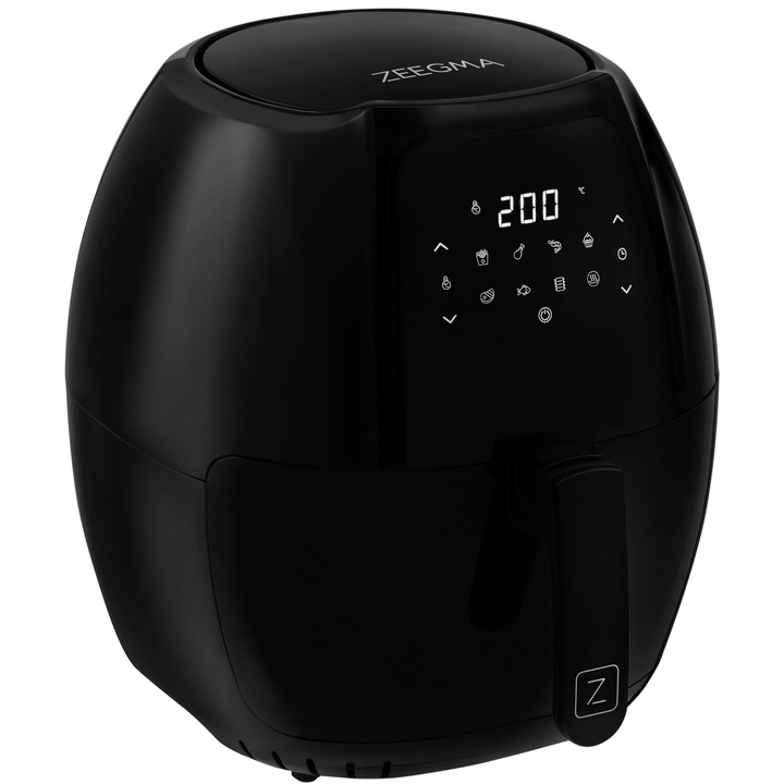 Olajmentes olajsütő ZEEGMA Knapper Grand, 1800 W, hőmérséklet tartomány 60-200°C, fűtési idő 60s, nagy kosárkapacitás 6L, Teflon bevonat, 9 program, mosogatógépben mosható, időzítő