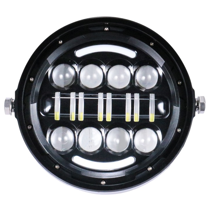 Кръгъл мотоциклетен фар 18см с Led DRL, Cafe Racer, Bobber, Naked, Chooper