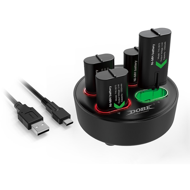 Újratölthető akkumulátor, kompatibilis az Xbox One/X/S/Xbox One Elite/Xbox Series X/Xbox Series S konzolokkal, fekete