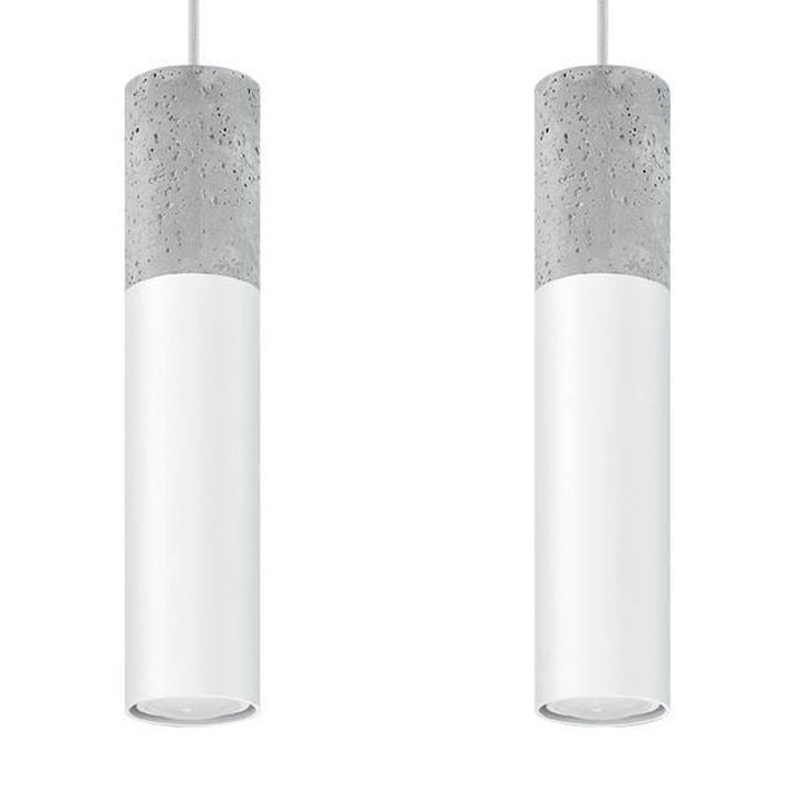 Lampa suspendata, Borgio, Sollux, Interior, Otel/Beton, Modern, Gri/Alb