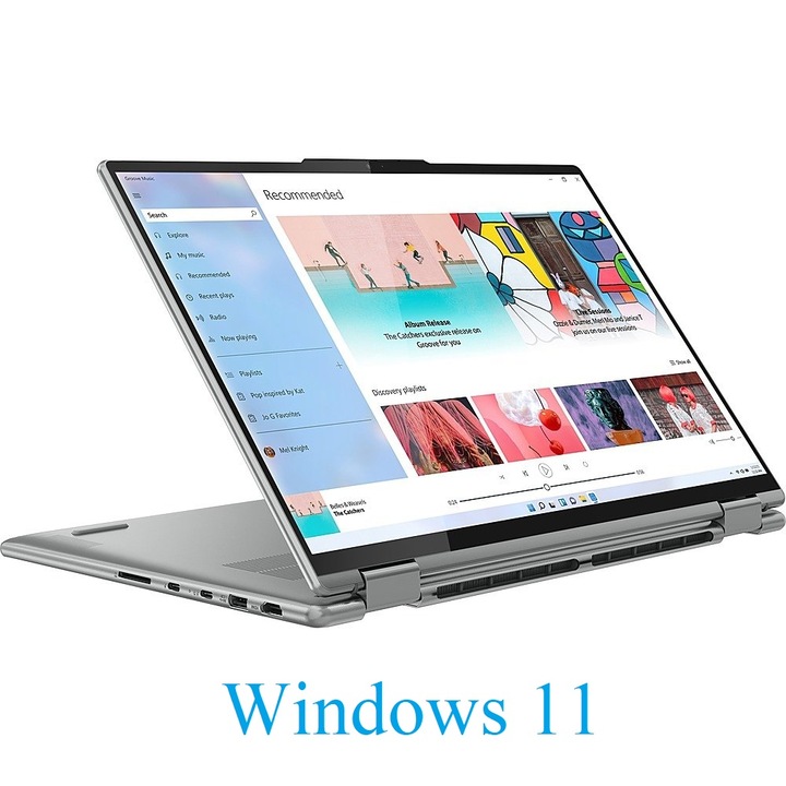 Лаптоп 2 in 1 Lenovo Yoga 7 16IAP7, 16″ 2.5K 2560x1600 IPS Touch Screen 400nits, Intel Core i7-1260P 12-core, 16 GB DDR5, 256 GB SSD m2 PCIe, Intel Iris Xe Graphics, Windows 11 Home, Aluminium, Grey