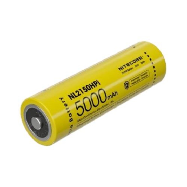 Acumulator Li-Ion 21700 Nitecore NL2150HPi, High Drain, 3.6V, 5000mAh, 15A, cu circuit de protectie