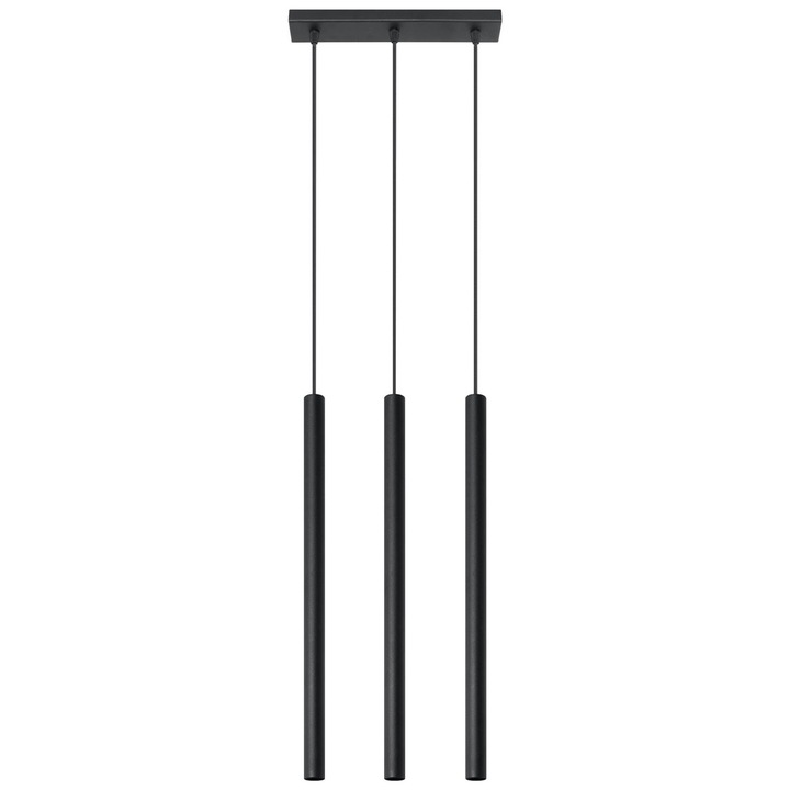 Lampa suspendata, Sollux, Pastelo, Natural, Otel, Negru