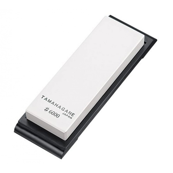 Piatra de ascutit cutite, Tamahagane, 181 x 61 x 20 mm, Granulatie 6000, Alb/Negru