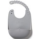 Baveta bebelusi Roll & Lock, 100% din silicon alimentar, Miniware, Grey
