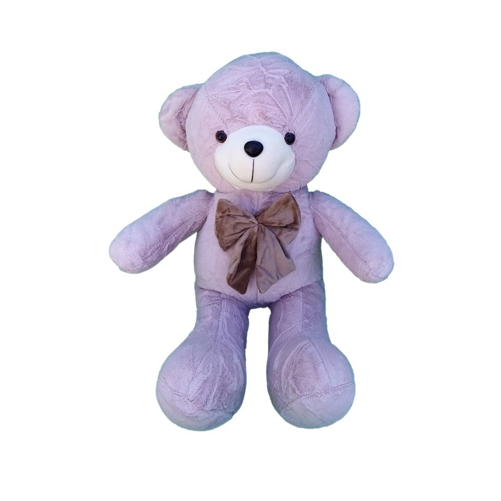 Urs de plus lila cu funda maro, 70cm