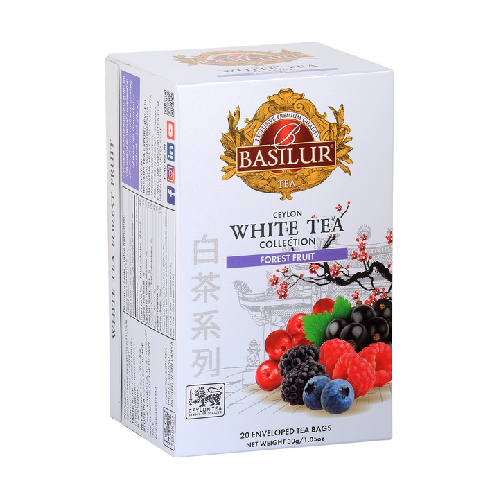 Ceai Alb, Ceylon, Basilur, White Tea Forest Fruit doze, 30 g