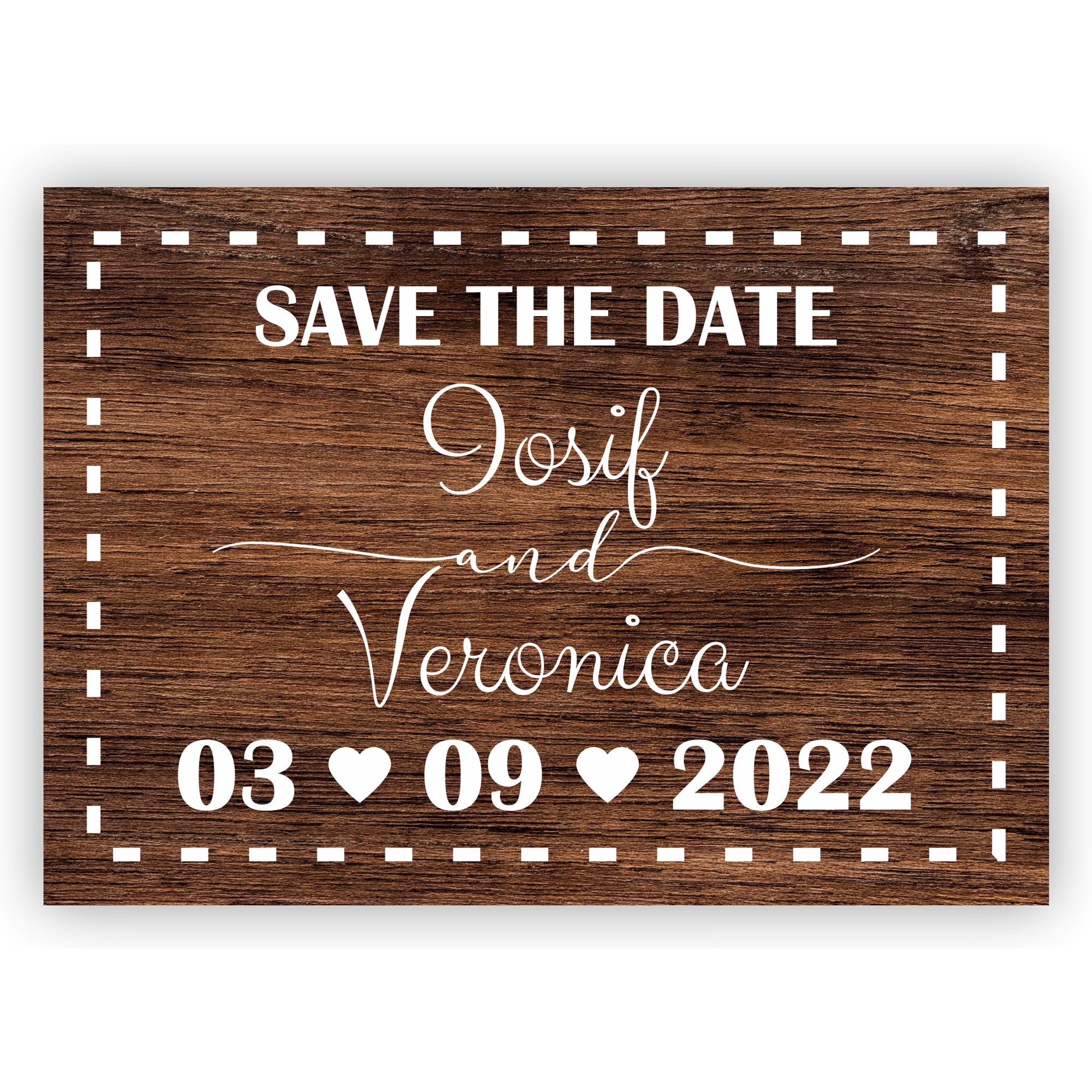 Placuta Save The Date, Personalizata cu nume si data, Inedit Print