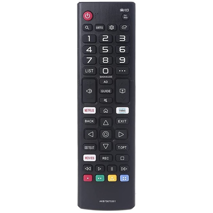 Távirányító LG Smart TV-hez AKB75675301, x-remote, Netflix, Amazon, Filmek, Fekete