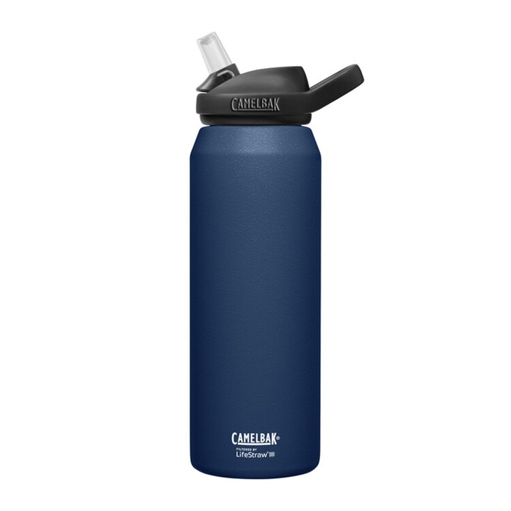 Camelbak Eddy® + филтрирана от LifeStraw® вакуумно изолирана бутилка за вода от неръждаема стомана - тъмносиня, 1000 ml