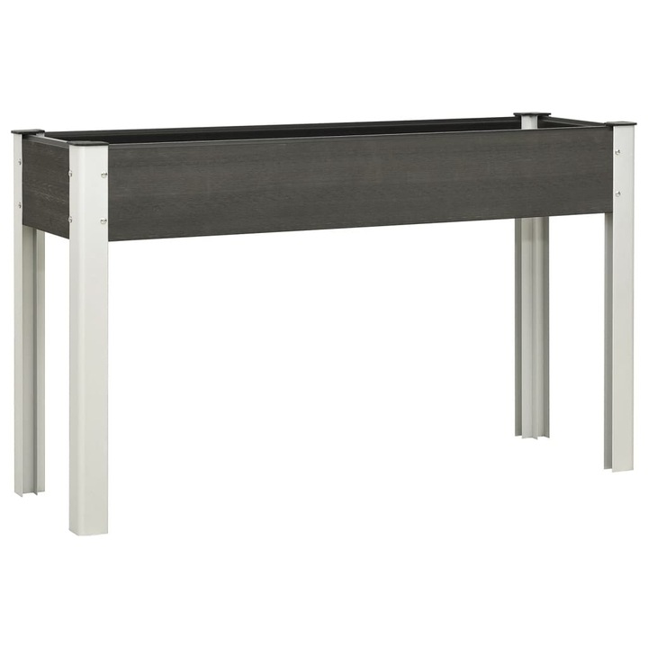 Strat inaltat de gradina vidaXL, gri, 120x40x75 cm, WPC 9.16 kg 362566