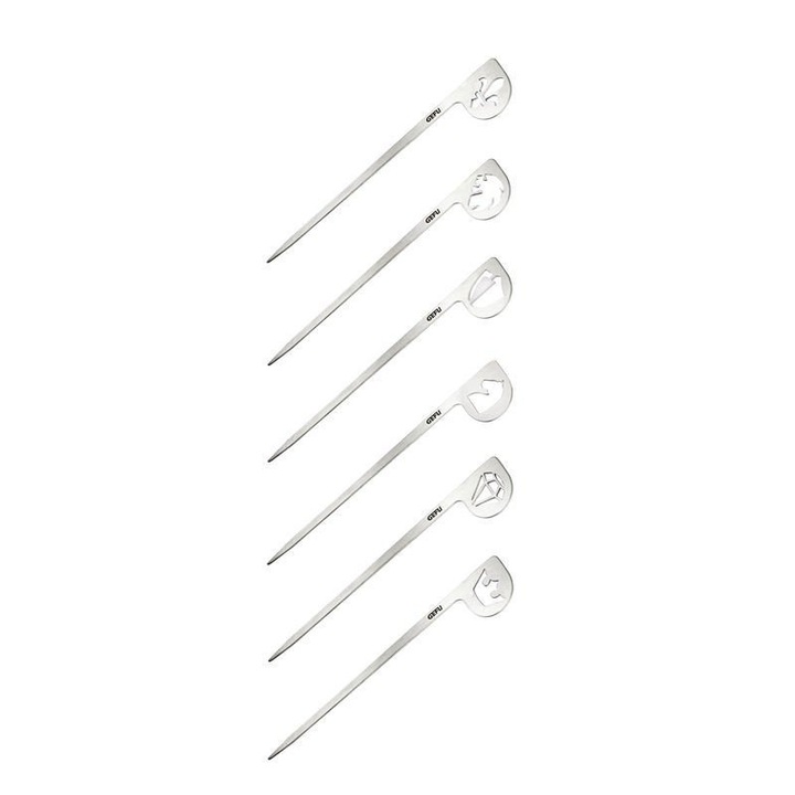 Set de 6 dispozitive pentru frigarui, Gefu, Inox, Argintiu