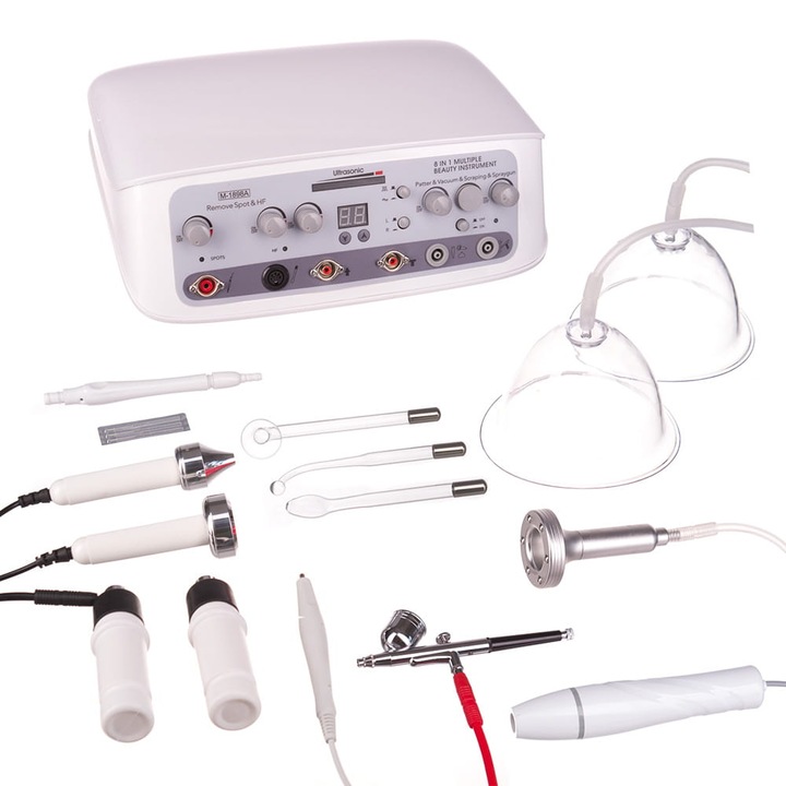 Aparat tratament facial, BS, 8 functii, Alb