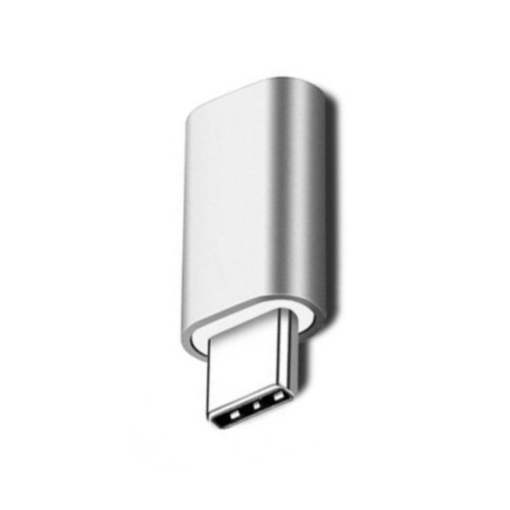 Адаптер Lightning (майка) към Type-C (баща) 2.8 см Сребрист