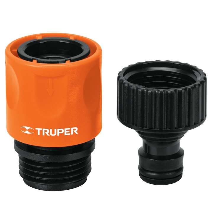 Set cupla rapida 3/4” cu filet exterior si adaptor robinet 3/4” cu filet interior, Truper