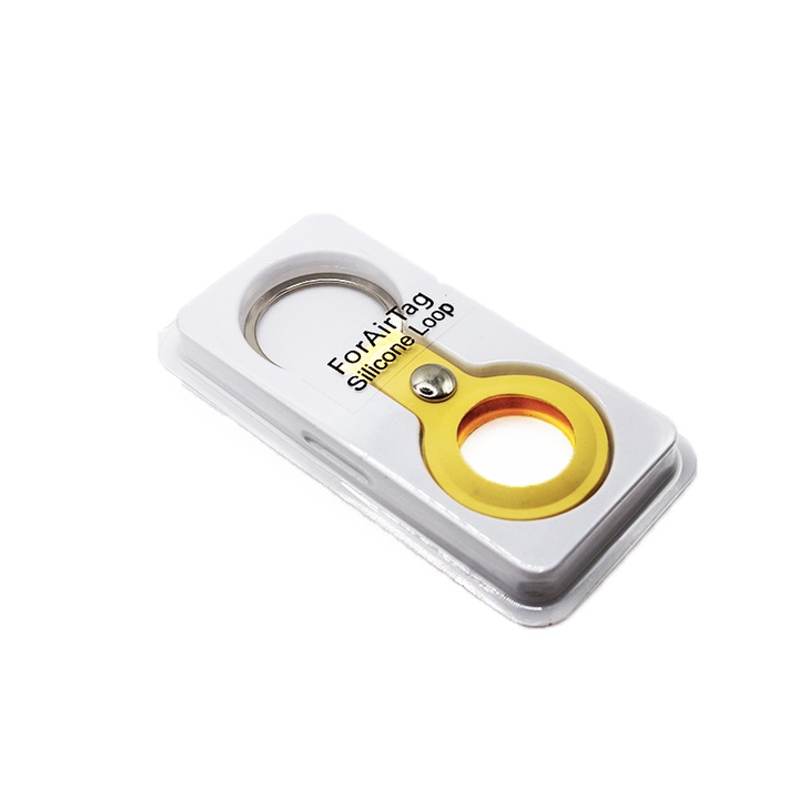 Силиконов кейс за Apple AirTag, Keychain, Optim Protection, Yellow
