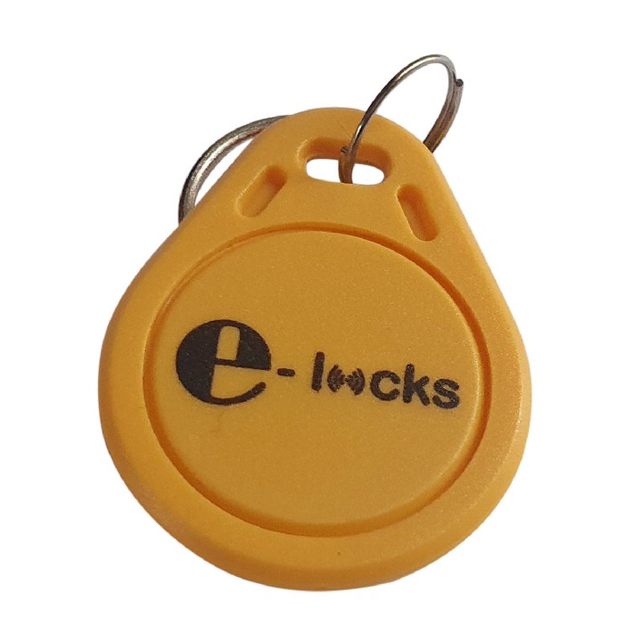 Set 10 bucati Tag de proximitate RFID, E-LOCKS, 125 KHz, chip T5577 rewritable, galben