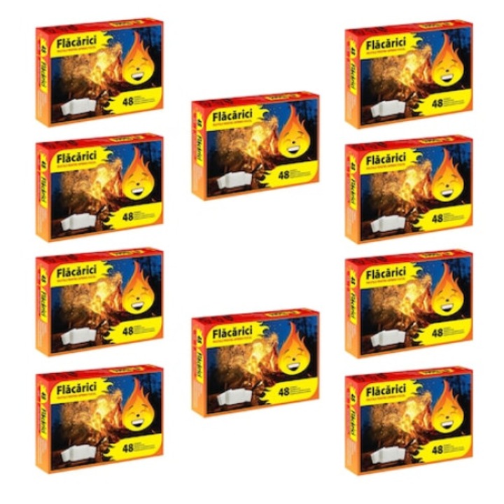 Set 10 buc pastile, brichete pentru aprins focul