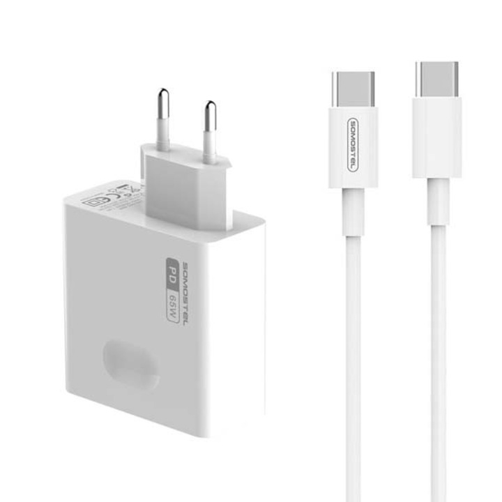 Зарядно USB-C, Somostel SMS-Q15, 65W, бяло