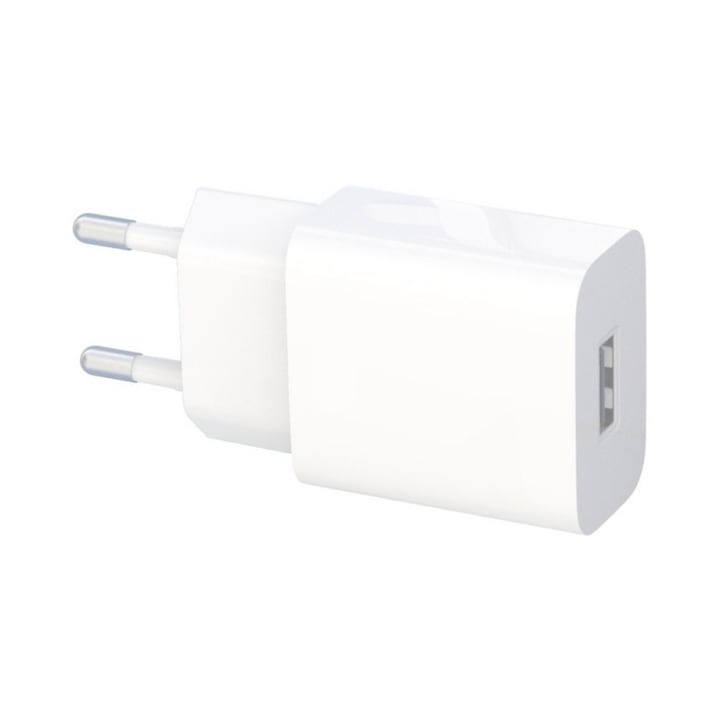 Мрежово зарядно, ElectroCharge Core, USB-A, Адаптер 15W, 3A, Бял