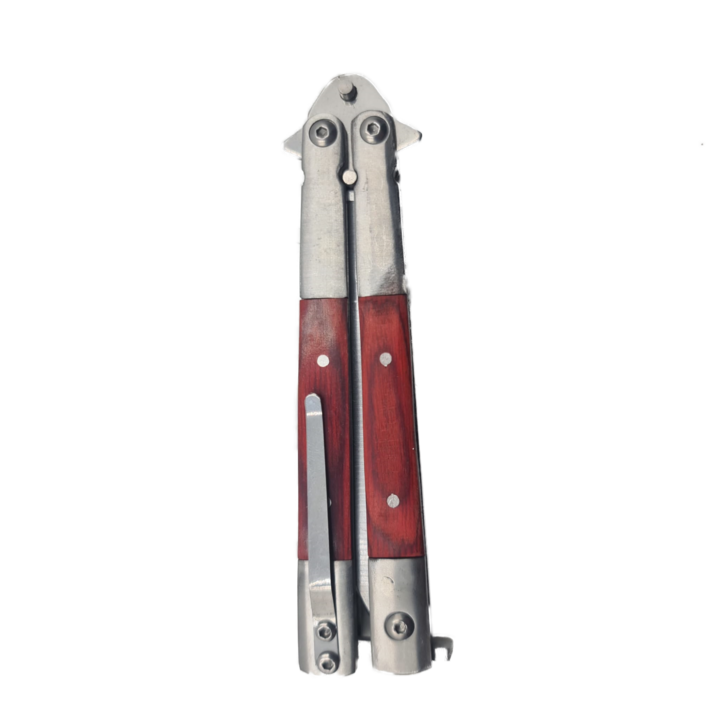 Cutit Fluture cu Tais, Maner Lemn, Sistem Prindere Curea, 22 cm, Dalimag