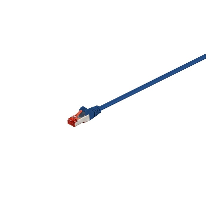 Cablu de retea S/FTP Goobay, cat6, patch cord, 1.5m, albastru