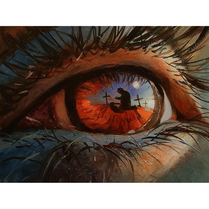 Рисуване по номера ITA ART, Очите на войната, 40х50см, Многоцветен