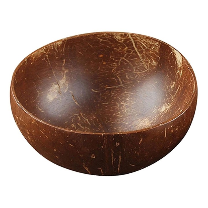 Bol din nuca de cocos ecologica, handmade, marimi 14-16 cm