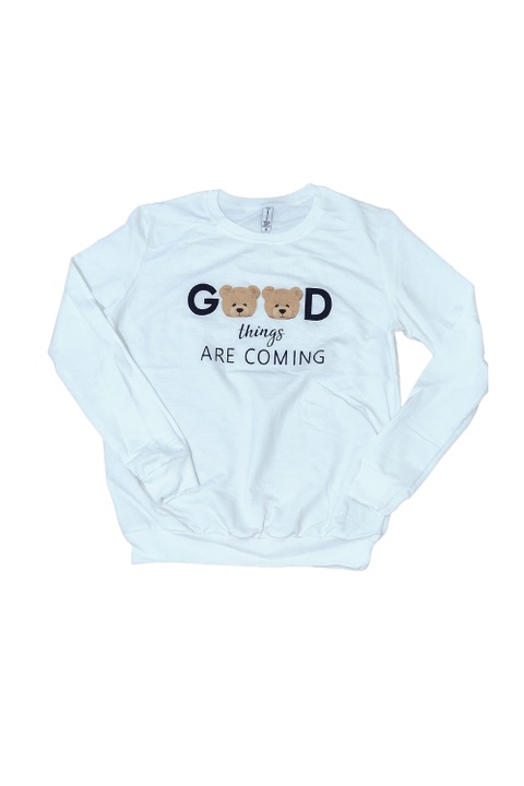 Pamut blúz, hosszú ujjú, fehér, Good things modell