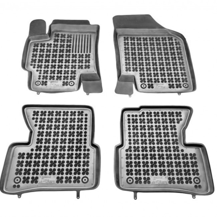 Гумени стелки Rezaw-Plast, съвместими с Kia Rio 2005-2011, 4 части, черни