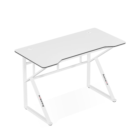 Birou Gaming, Huzaro Hero 1.6, 120 x 60 x 77 cm, Cadru Otel, Blat Fibra de Carbon, Alb
