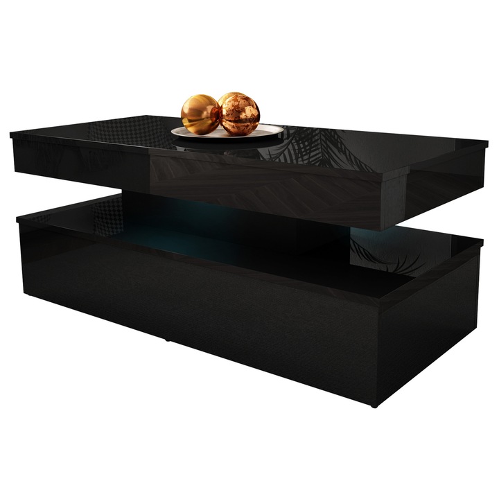 Masuta Lestirola cu iluminat, MIRJAN 24, 120x55x50 cm, negru