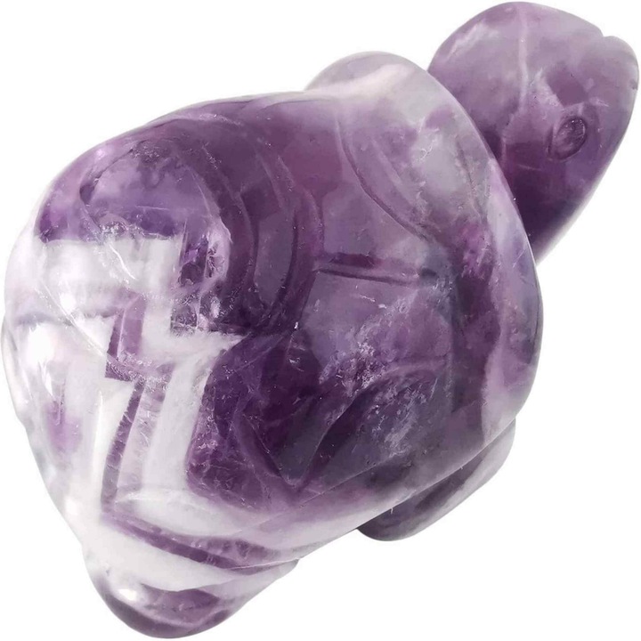 Teknős figura 4 cm-es féldrágakristály Ametiszt - zseb reiki gyógyító kőszobor díszítéshez, kollekció