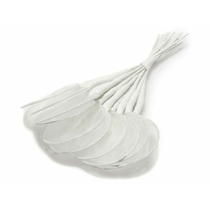 Комплект от 144 изкуствени декорации, бял, 4х12,5 см