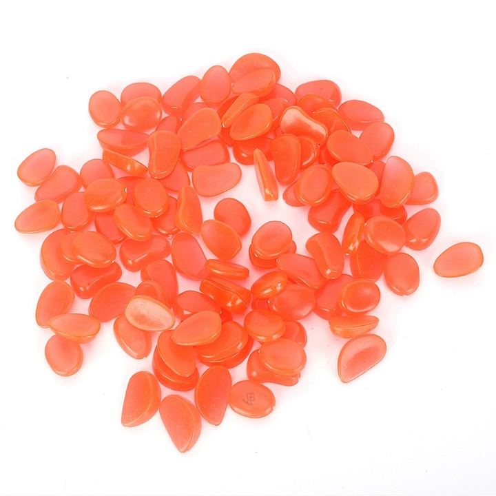 Set pietre decorative, Zola®, fosforescente, 100 bucati, portocalii, dimensiune 2-3 cm