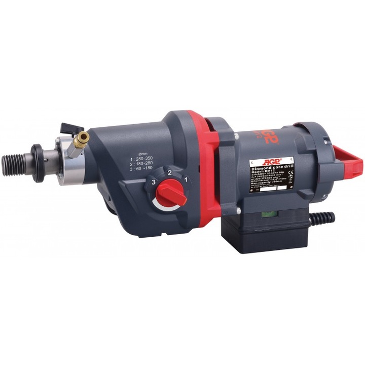 Masina de carotat cu apa DM12 marca AGP, putere motor 3500W, alimentare 230V, diametru maxim 350mm