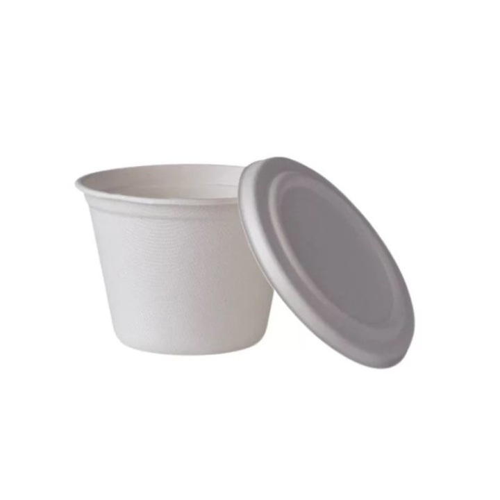 Boluri trestie, biodegradabile, cu capac, 473ml, 16oz, 50buc, Practic Online