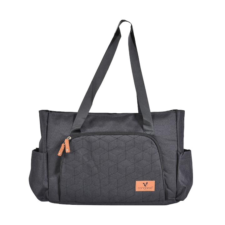 Geanta multifunctionala pentru mamici Cangaroo Keily cu sistem de prindere pe carucior, Negru